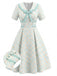 [Prévente] Robe Col Claudine à Carreaux avec Nœud Jaune & Bleu Années 50