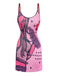 Robe Slip Rose Bordure Dentelle Motif Dessin Animé Années 2000