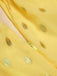 Robe jaune à pois et dentelle patchwork des années 1950
