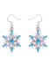 Boucles d'oreilles pendantes flocon de neige en cristal bleu