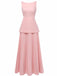 2PCS Ensemble Haut Tricoté et Jupe Maxi Plissée Années 1930
