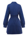 Robe chemise rayée fines bleue col Johnny des années 60