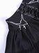 Jupe noire gothique dentelle croisée et chaîne années 1980