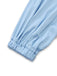 Detailed shot of the voluminous balloon sleeve and its gathered elastic cuff on the silky lounge top.
