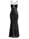 Bretelles Fines 3D Floral Maxi Robe Sirène Années 1930 5