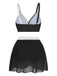 Ensemble bikini maille froncée dos croisé 1950s