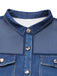 Blouse bleu marine en mousseline effet denim à col revers Années 1980 - 5
