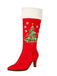 Bottes en suédine à talons hauts et sapins de Noël brodés - 10