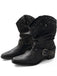 Bottines western à bout pointu, clous et boucles - 3