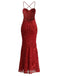 Bretelles Fines 3D Floral Maxi Robe Sirène Années 1930 12