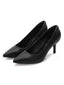Chaussures à talons aiguilles en cuir noir massif
