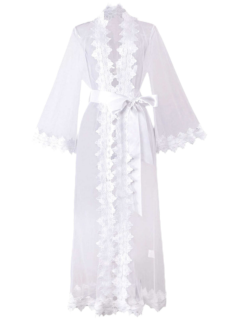 Ensemble nuisette blanche en dentelle et maille années 1930