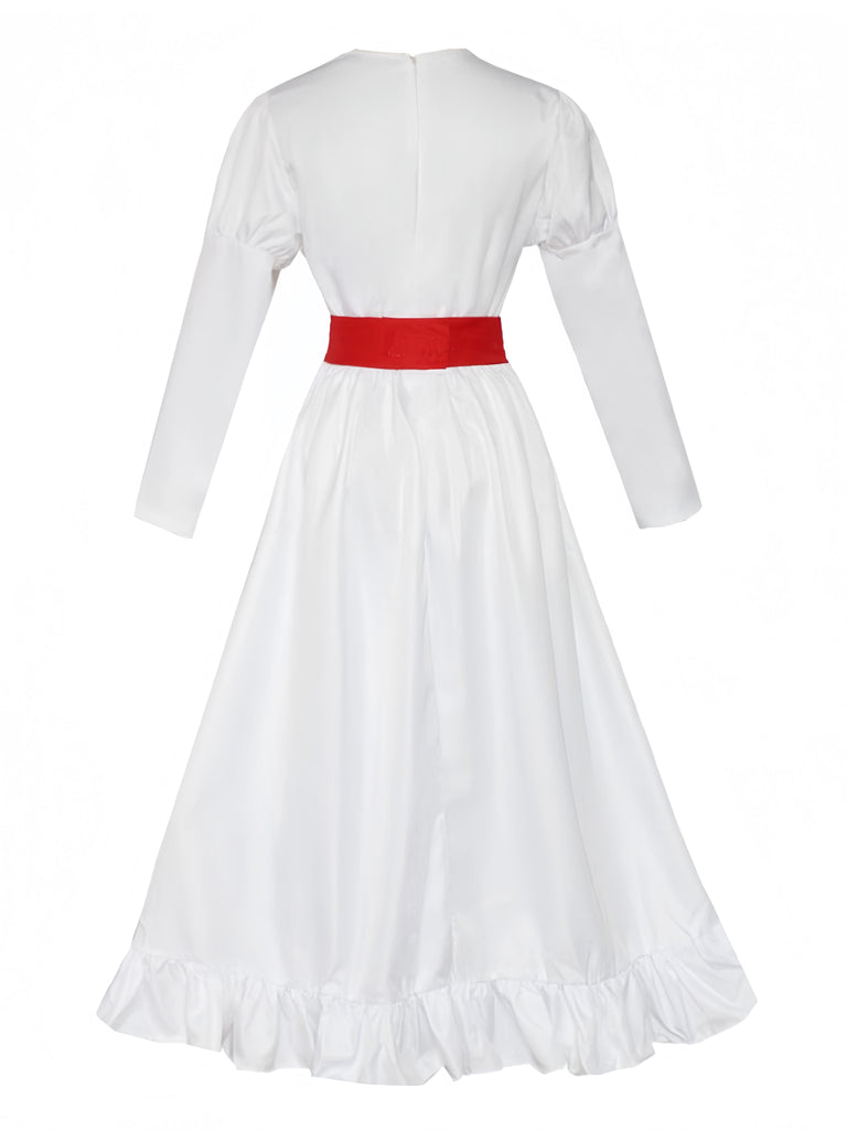 Robe blanche inspirée de la poupée Annabelle des années 1940