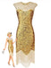 Robe de soirée à paillettes et franges des années 1920