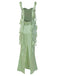 Robe froncée dos nu en satin uni des années 1970