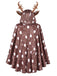 Cape de Noël à capuche à motif renne tacheté Années 1950 - 2