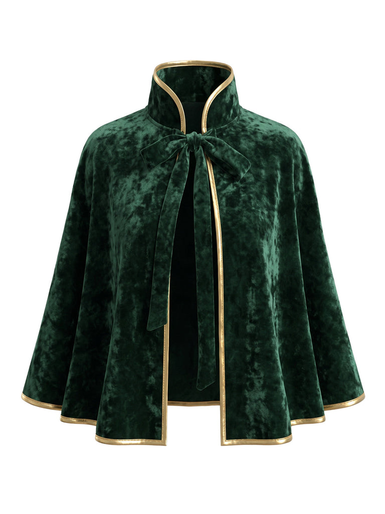 Cape de Noël en Velours à Bordure Dorée Années 1930 - 3