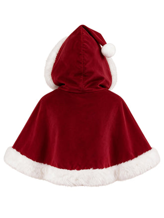 [Prévente] Cape Rouge de Noël à Capuche et Bordure en Fausse Fourrure Années 1950 - 2