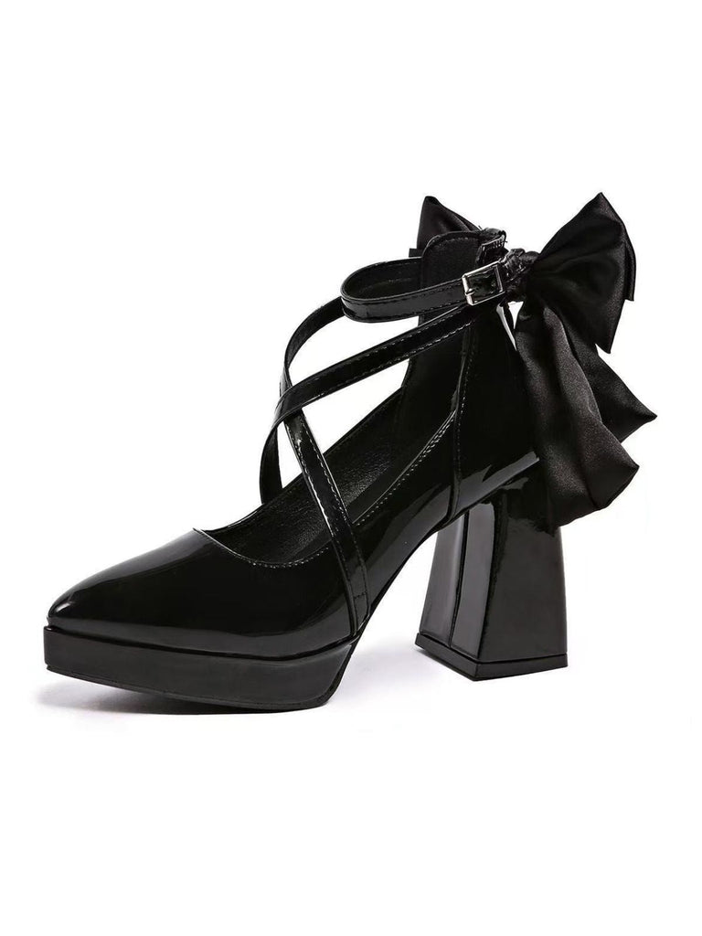 Chaussures Mary Jane noires à bout pointu et brides croisées aux chevilles - 5