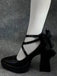 Chaussures Mary Jane noires à bout pointu et brides croisées aux chevilles - 6