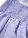 Mini robe plissée en jacquard fleurs bleu violet des années 1970