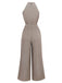 Combinaison col licou rond motif géométrique beige des années 1930