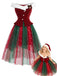 [Prévente] Ensemble 2 pièces haut en fourrure à épaules dénudées et jupe en tulle à flocons de Noël Années 1950 - 1