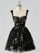 Robe courte en dentelle florale brodée années 1970