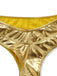 Detailed view of the stitching and metallic finish on the high-waisted bikini bottoms.
