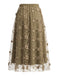 Jupe en tulle à fleurs brodées en relief Années 1950 - 2