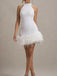 Mini Robe à Paillettes, Col Halter et Plumes Années 1960 - 10