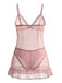 Nuisette babydoll transparente en tulle à pois, nœud et volants Années 1980 - 2