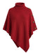 Pull Poncho Uni en Maille à Col Roulé Années 1950 - 1