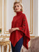 Pull Poncho Uni en Maille à Col Roulé Années 1950 - 3