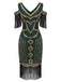Robe Charleston à épaules dénudées, sequins et franges Années 1920 - 7