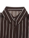 Robe Chemise Marron Foncé Rayée à Boutons et Ceinture Années 1970 - 4
