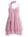 Robe courte en tulle scintillant à volants et foulard assorti Années 1970 - 3