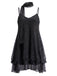 Robe courte en tulle scintillant à volants et foulard assorti Années 1970 - 5