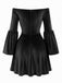 Robe courte en velours à épaules dénudées et manches évasées Années 1960 - 8