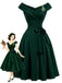 [Prévente] Robe de Noël à Épaules Dénudées et Broche Sapin Années 1950 - 1