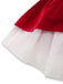 Robe de Noël en velours à étages, ourlet blanc et ceinture Années 1950 - 5