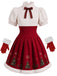[Prévente] Robe de Noël rouge et blanche bouffante à bordure en fausse fourrure Années 1960 - 2