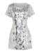 Robe disco scintillante à sequins et col rond Années 1960 - 1