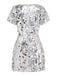 Robe disco scintillante à sequins et col rond Années 1960 - 2