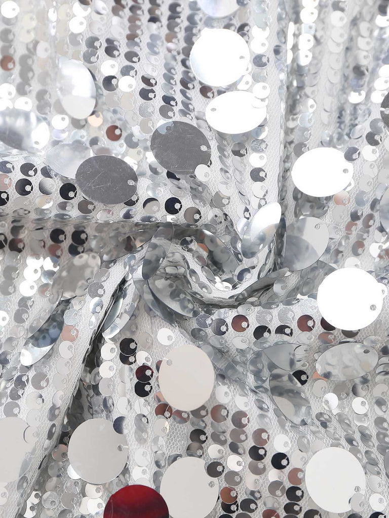 Robe disco scintillante à sequins et col rond Années 1960 - 5