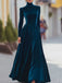 Robe en Velours à Col Roulé et Manches Longues Années 1940 - 9