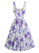[Prévente] Robe Évasée Lavande à Bretelles et Petites Fleurs Années 1950 - 3
