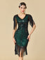 Robe Gatsby Flapper à Paillettes et Franges Années 1920