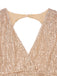 Robe moulante à sequins, col V, dos nu et fronces Années 1960 - 4