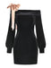 Robe Noire à Bretelles Nouées et Taille Cintrée Années 1960 - 1
